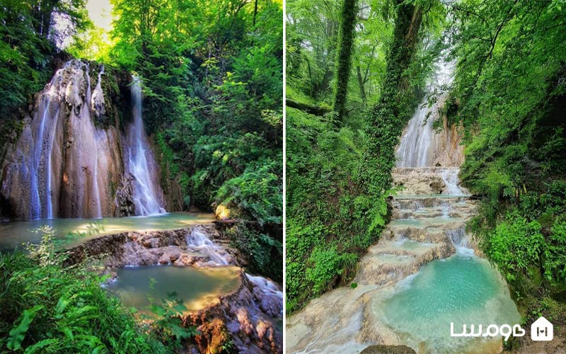 دو تصویر از طبیعت زیبای آبشار اسکلیم سوادکوه