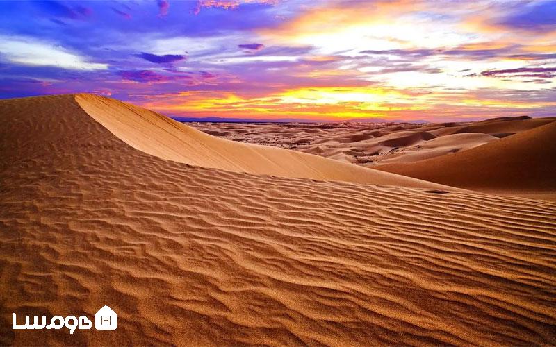 شن‌زارهای طلایی و غروب خورشید در کویرها و جاهای دیدنی یزد