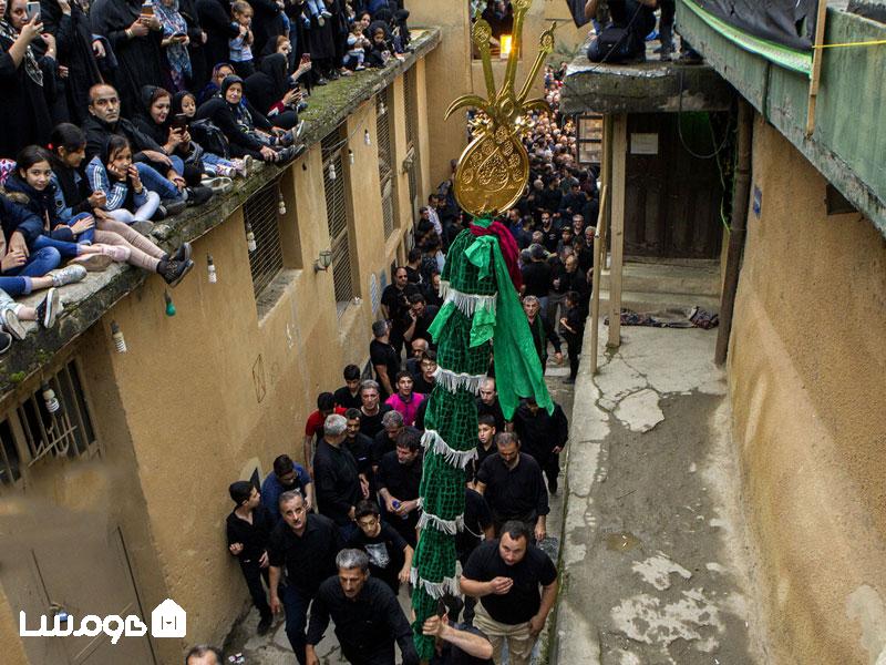 برگزاری مراسم علم بندی و علم واچینی گیلان در محرم