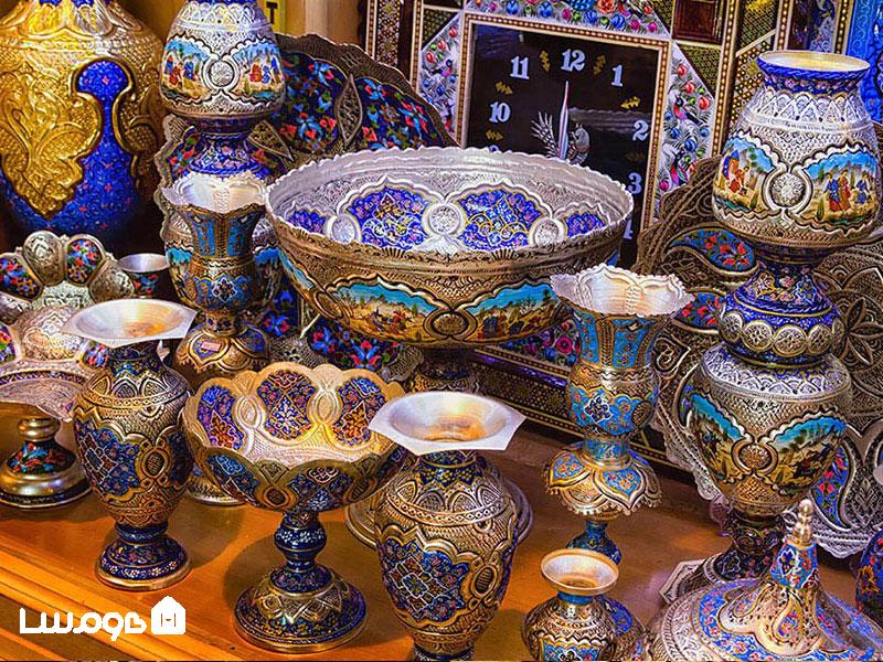 خرید صنایع دستی اصفهان مانند ظروف میناکاری