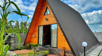 اجاره کلبه سوئیسی چوبی دوبلکس استخر دار پالم