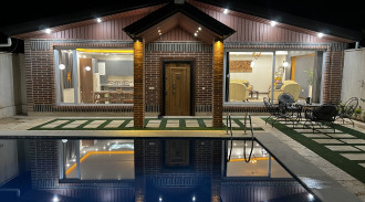 رزرو ویلا دو خوابه فدک با استخر روباز آبگرم در کردان